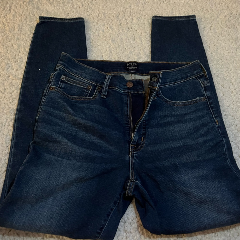 JCrew jeans. Straight leg. Stretch. High rise. Dark wash.